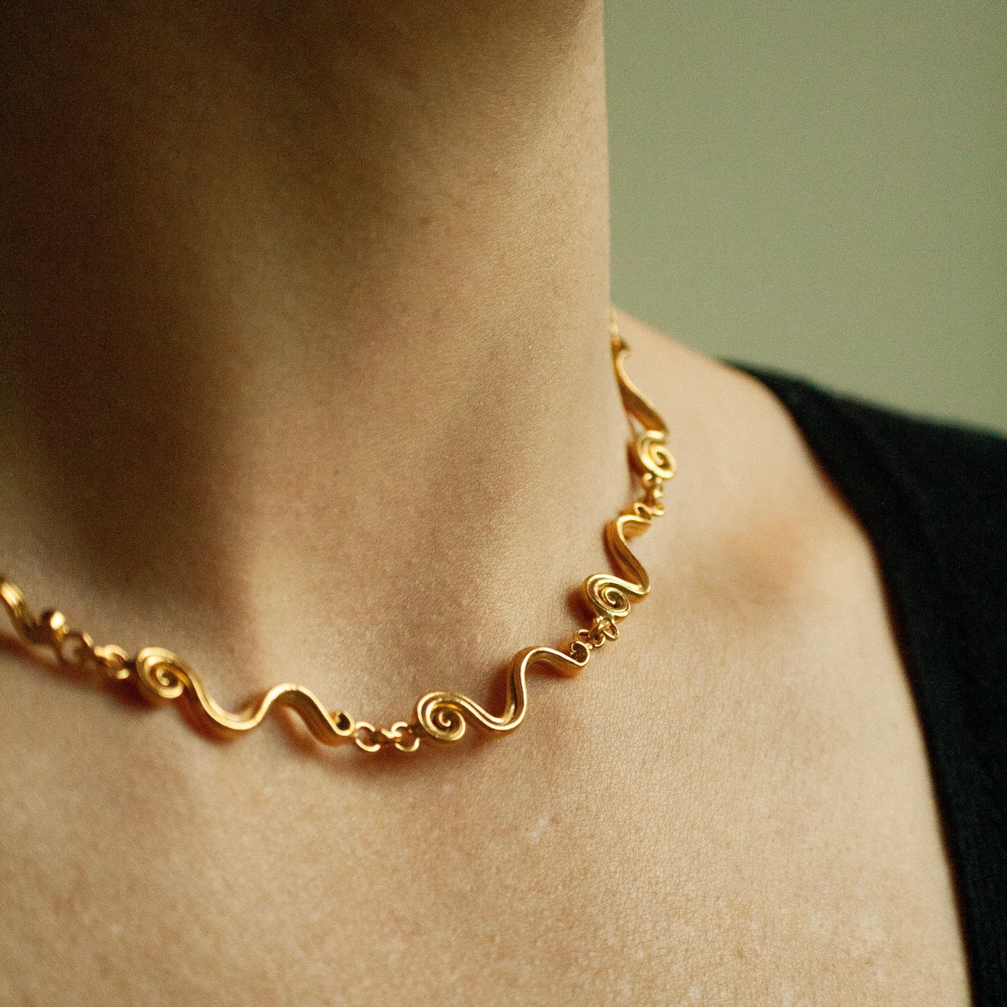 Big Swirl Chain - Forgyldt