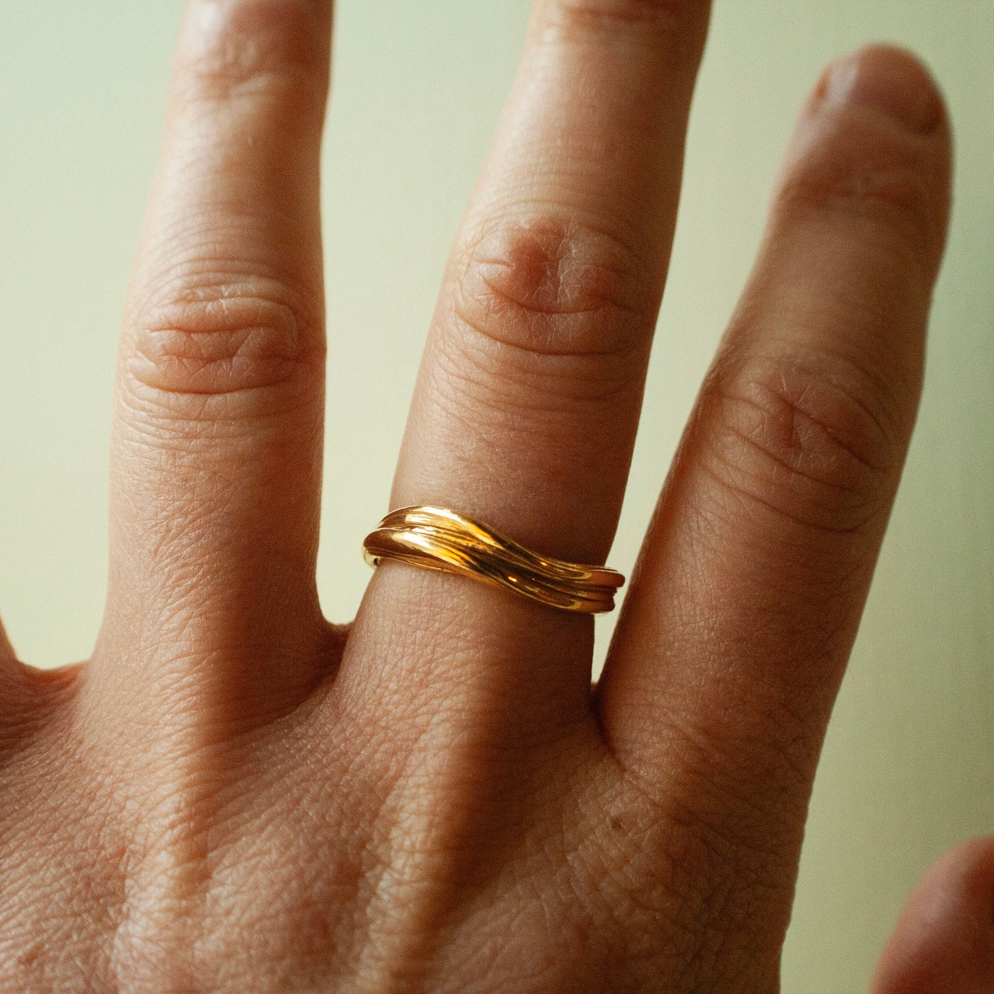 Love Wave Unika Ring (57) - Forgyldt