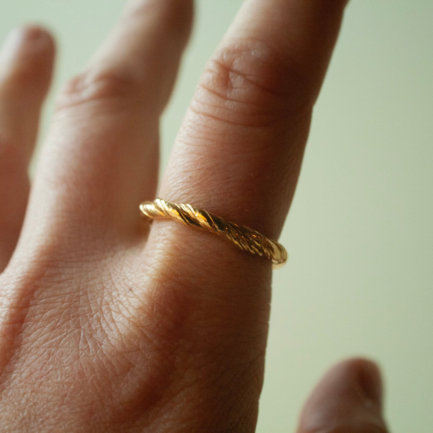 Twisted Unika Ring 2 (Str. 62) - Forgyldt
