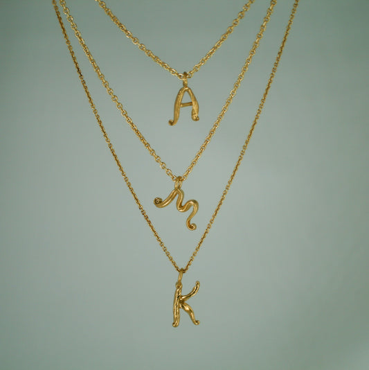 Alfabet Vedhæng - Forgyldt