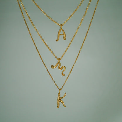 Alfabet Vedhæng - Forgyldt