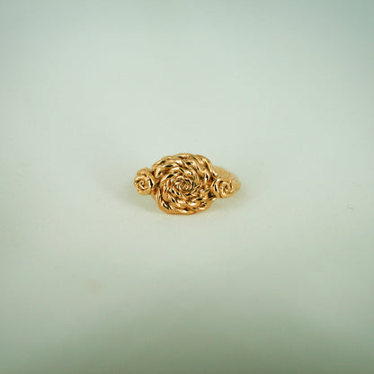 Curly Rose Ring - Forgyldt