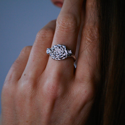 Curly Rose Ring - Sterling Sølv
