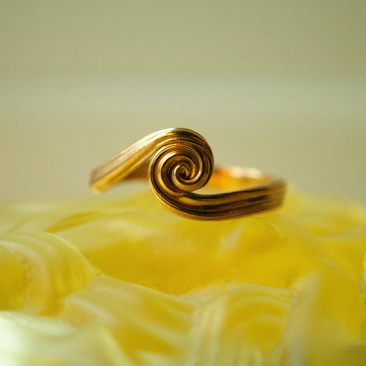 Tiny Swirl Unika Ring (Str. 62) - Forgyldt