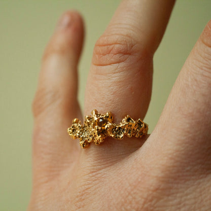 Koral Unika Ring (Str. 56) - Forgyldt