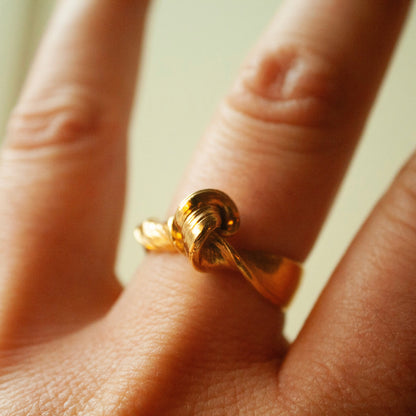 Treasure Wave Unika Ring (Str. 57) - Forgyldt