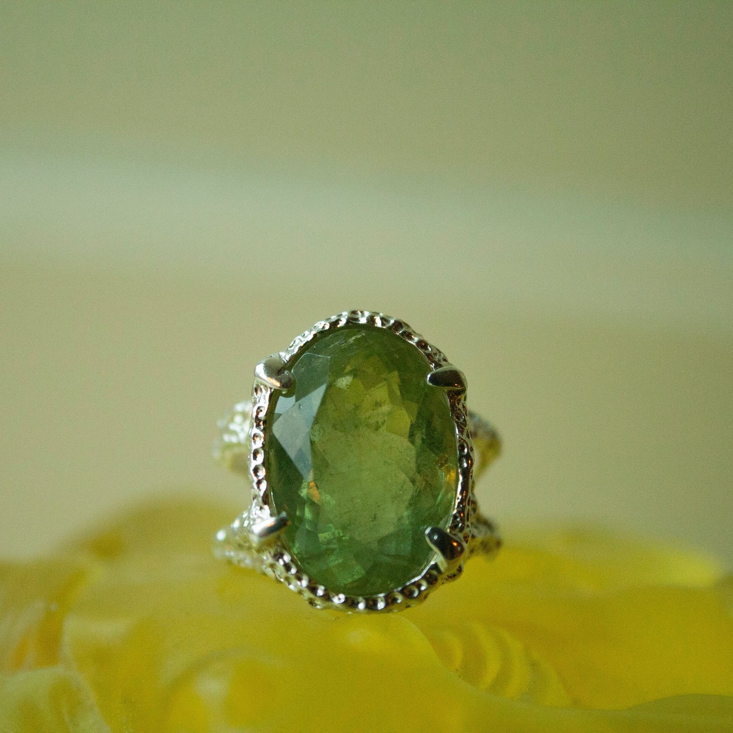 Gaia Beryl Unika Ring  (Str. 44) - Sterling Sølv