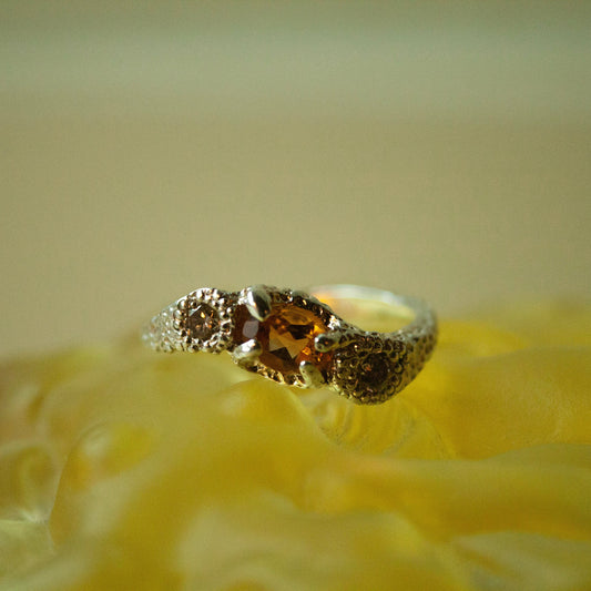 Hera Citrin Champagne Unika Ring (Str. 52) - Sterling Sølv