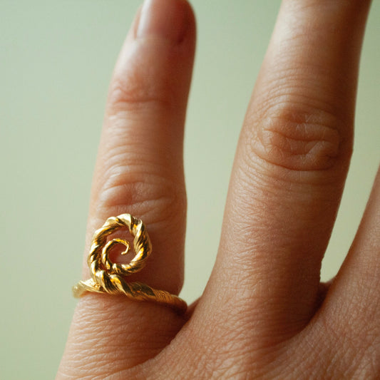 Spiral Ring Unika (Str. 46) - Forgyldt
