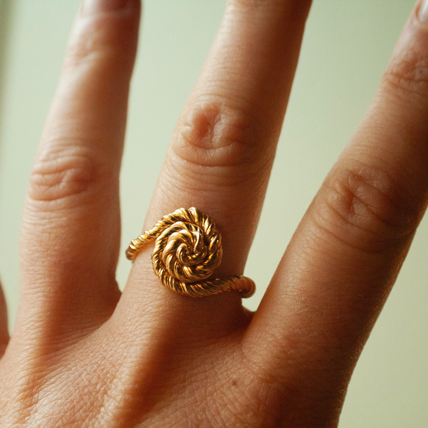 Chunky Rose Unika Ring (Str. 56) - Forgyldt