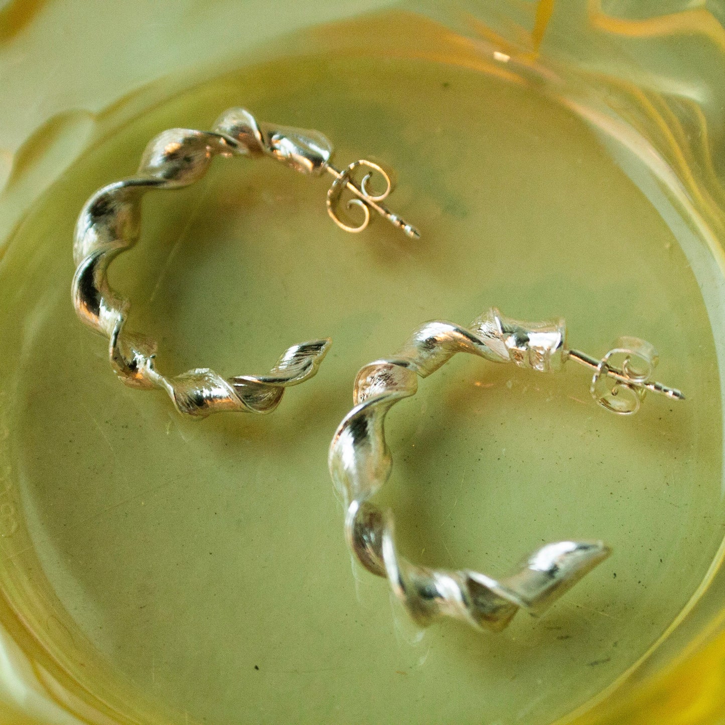 Twisted Unika Creols - Sterling Sølv