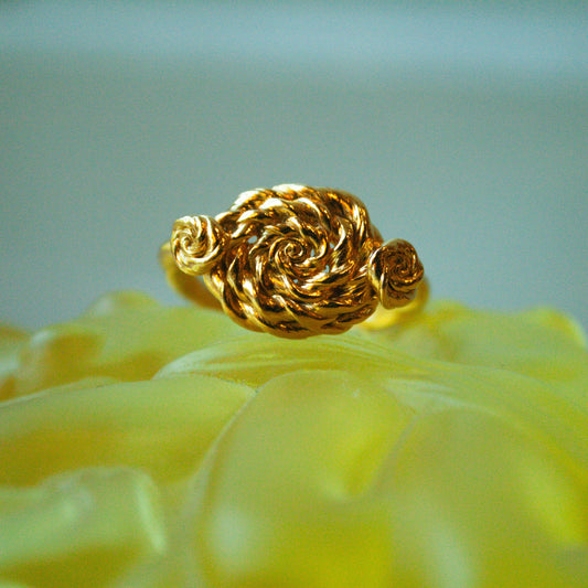 Curly Rose Ring - Forgyldt