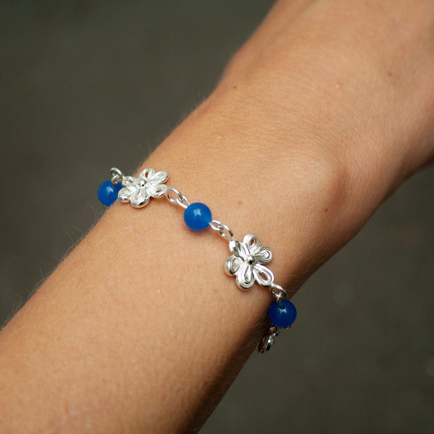Anemone Armbånd Blå - Sterling Sølv